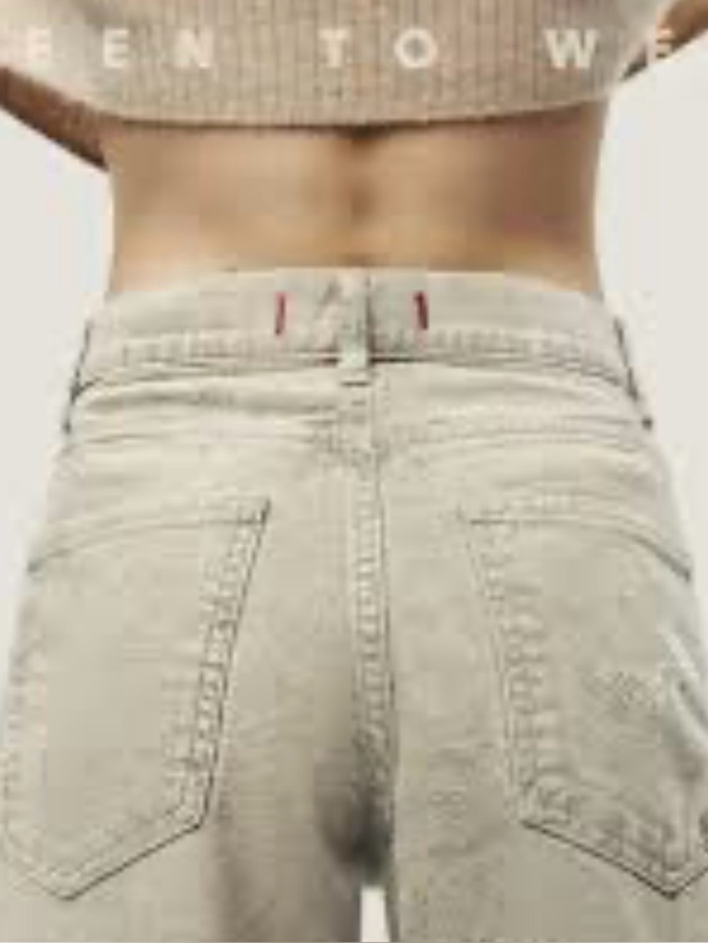 Zara Rare ZW Collection Slim Fit Jacquard High Waist Women’s Jeans Grey Size 6 - Picture 13 of 14